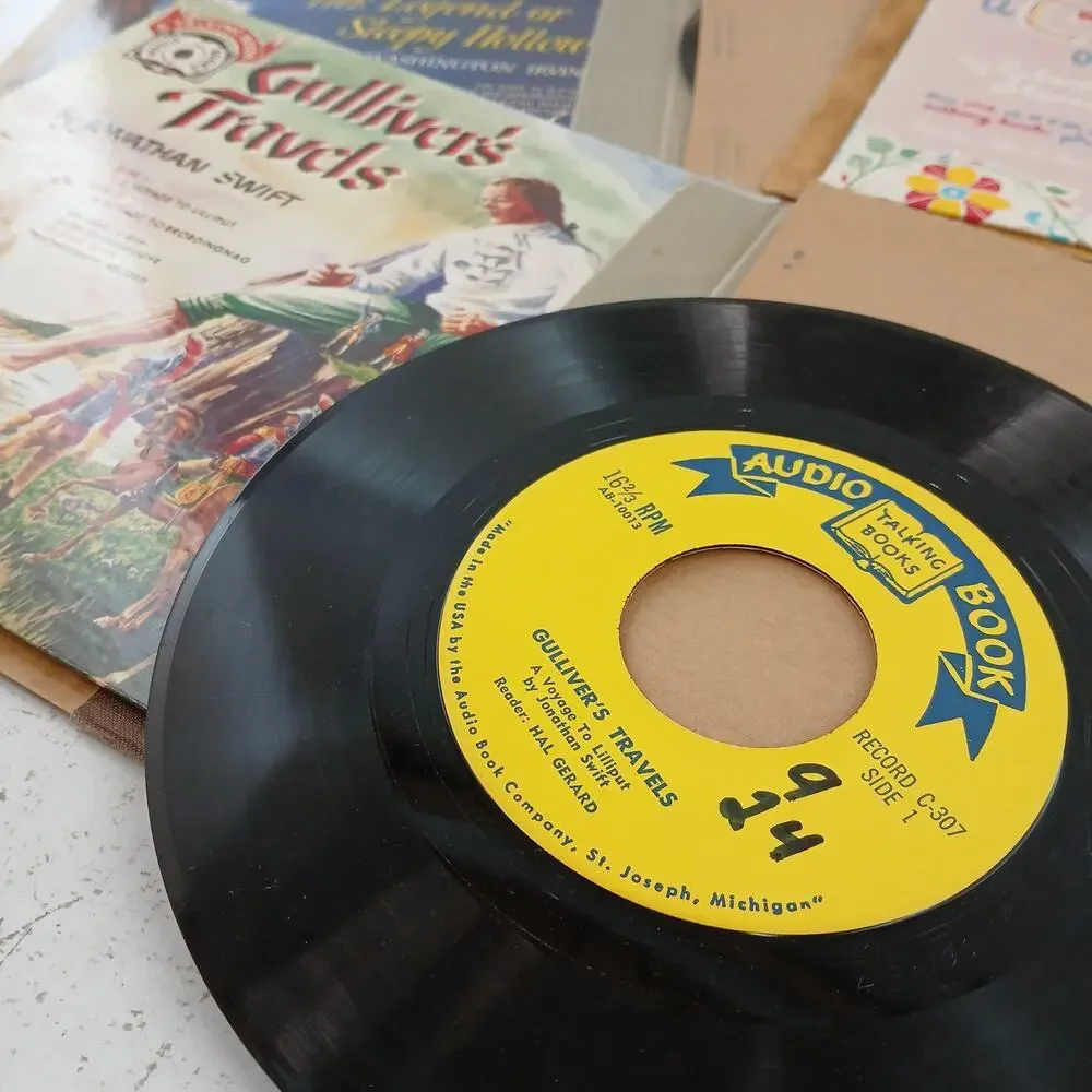 Lot of 10 Vintage 1950s-60s Audio Book Record Sets – Rip Van Winkle, Classics